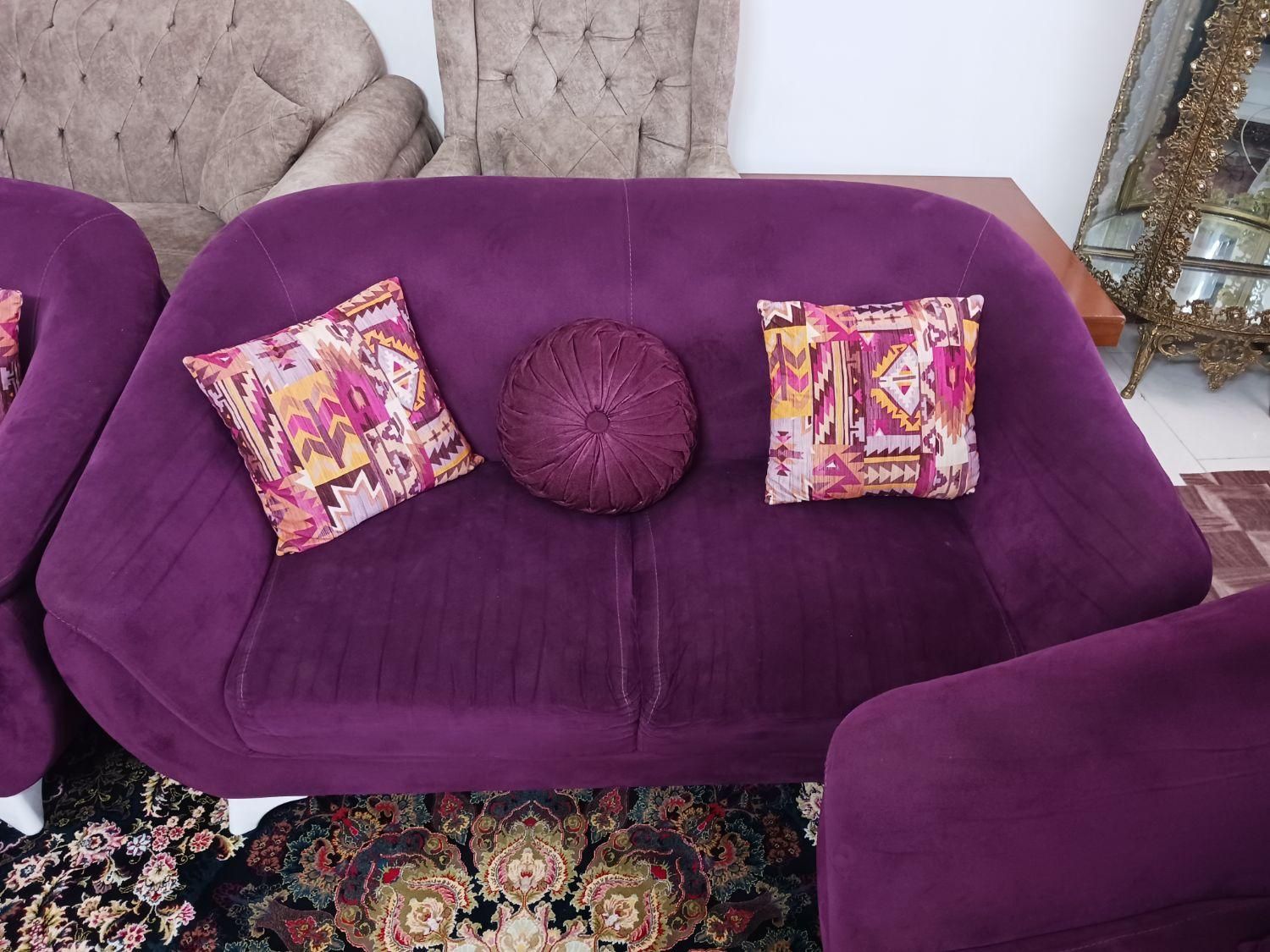 مبل راحتی ۷ نفره شرکتی با پارچه مخمل ترک|مبلمان خانگی و میز عسلی|آستانه اشرفیه, |دیوار