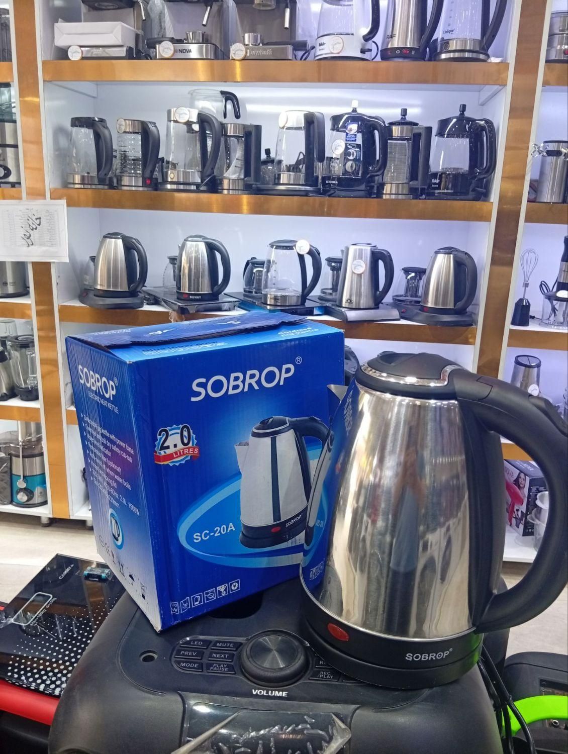 کتری برقی 2لیتری SOBROP استیل اتومات ارسال فوری|سماور، چای‌ساز، قهوه‌ساز|مشهد, شهید آوینی|دیوار