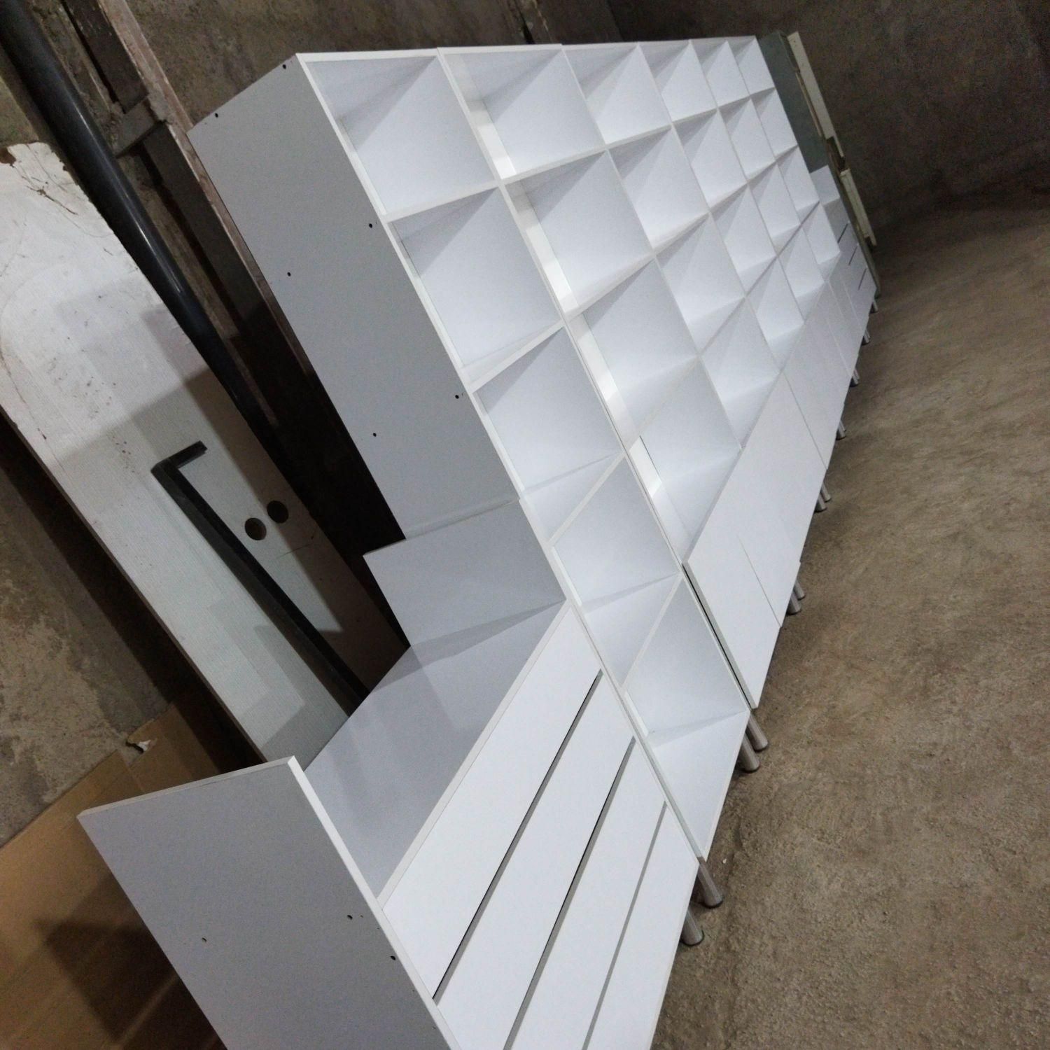 قفسه و میز پیشخوان|کتابخانه، شلف، قفسه‌های دیواری|محمدیه-قزوین, |دیوار