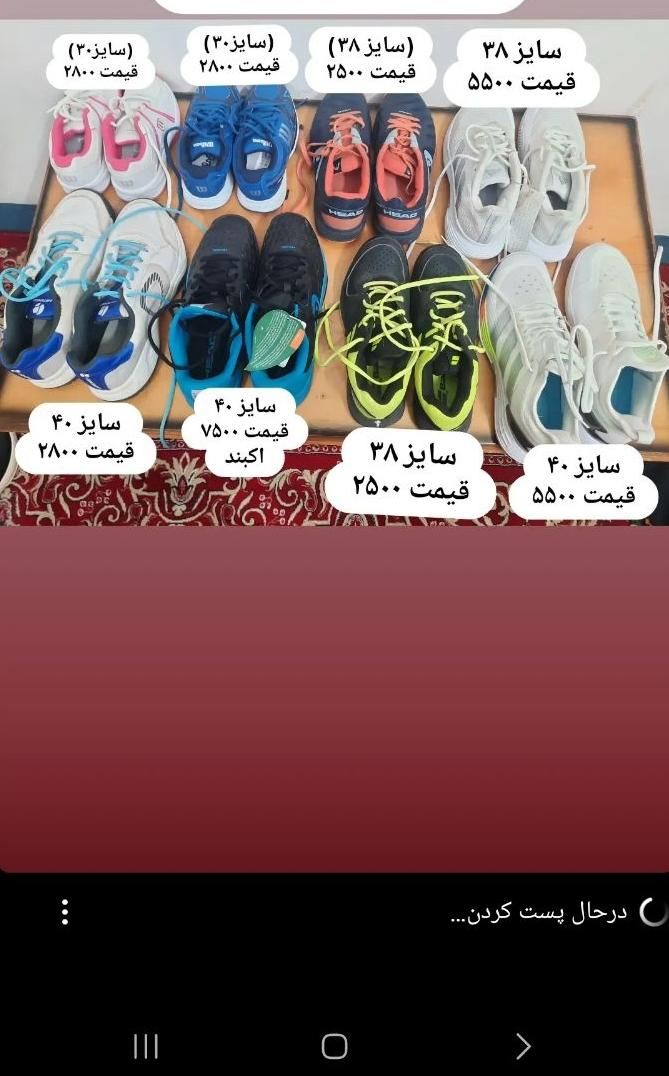 کفش تنیس خاکی اورجینال|کیف، کفش، کمربند|اصفهان, ستار|دیوار