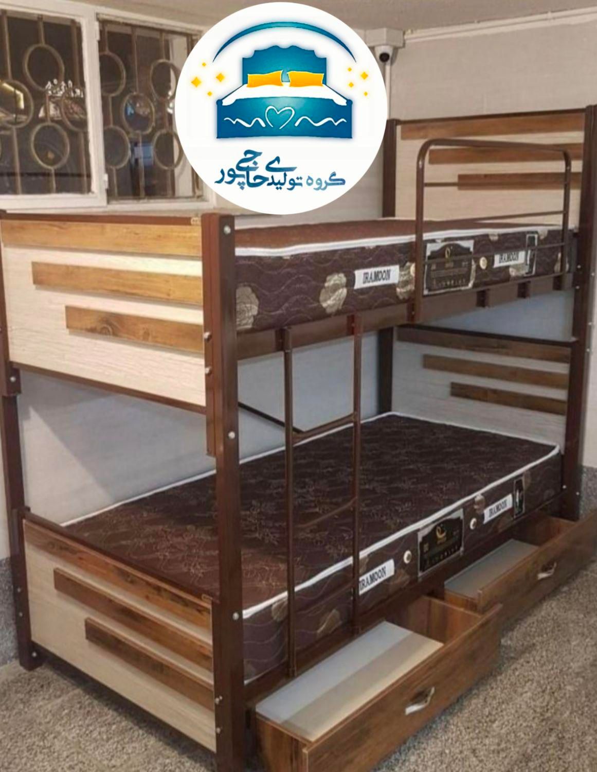 تخت خواب دو طبقه حاجی پور(تختخواب۲دوطبقه)تشک اذین|تخت و سرویس خواب|مشهد, حسین‌آباد|دیوار