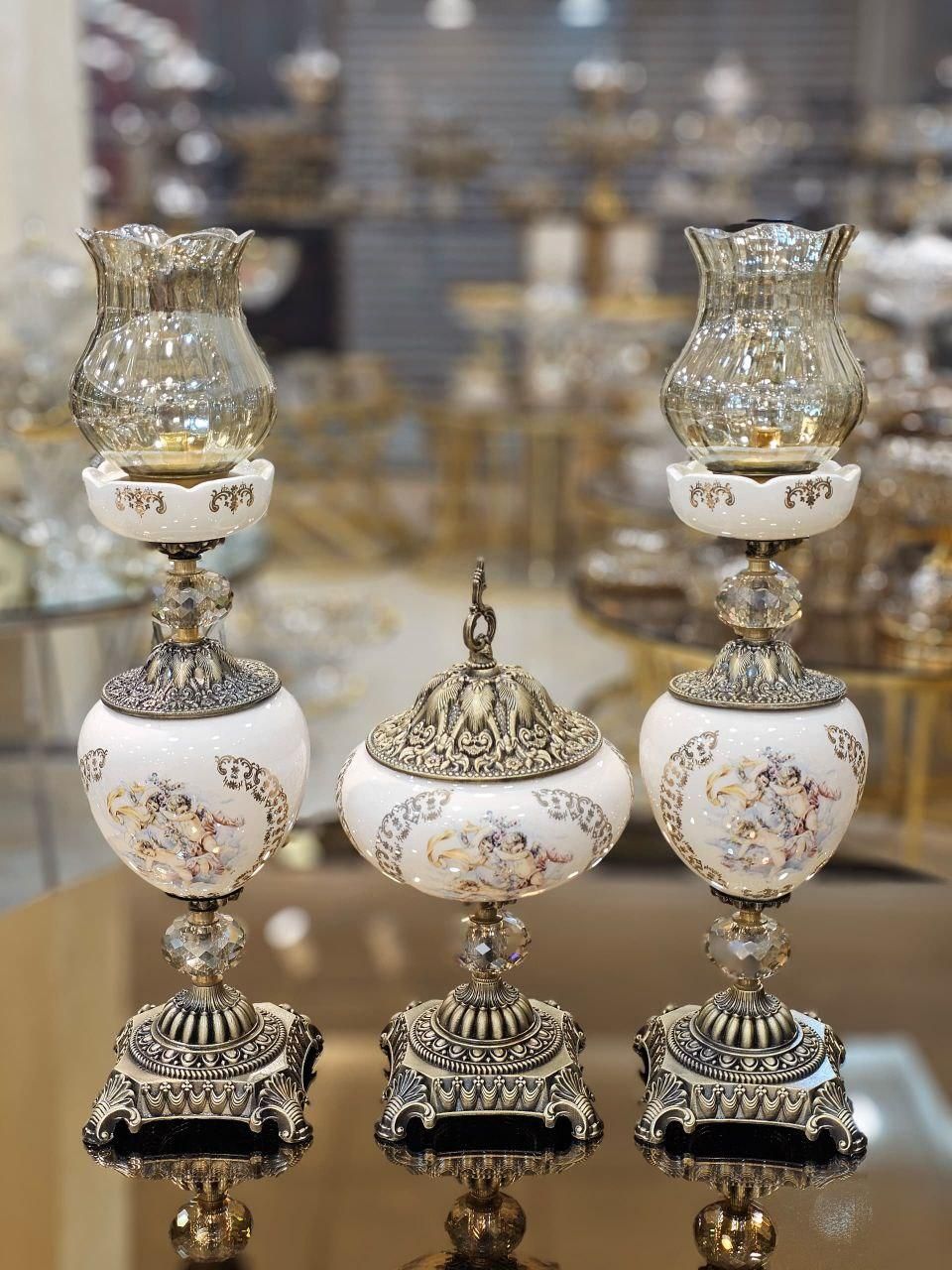 شعمدانهای چینی جدید|چراغ خواب و آباژور|قم, بنیاد|دیوار