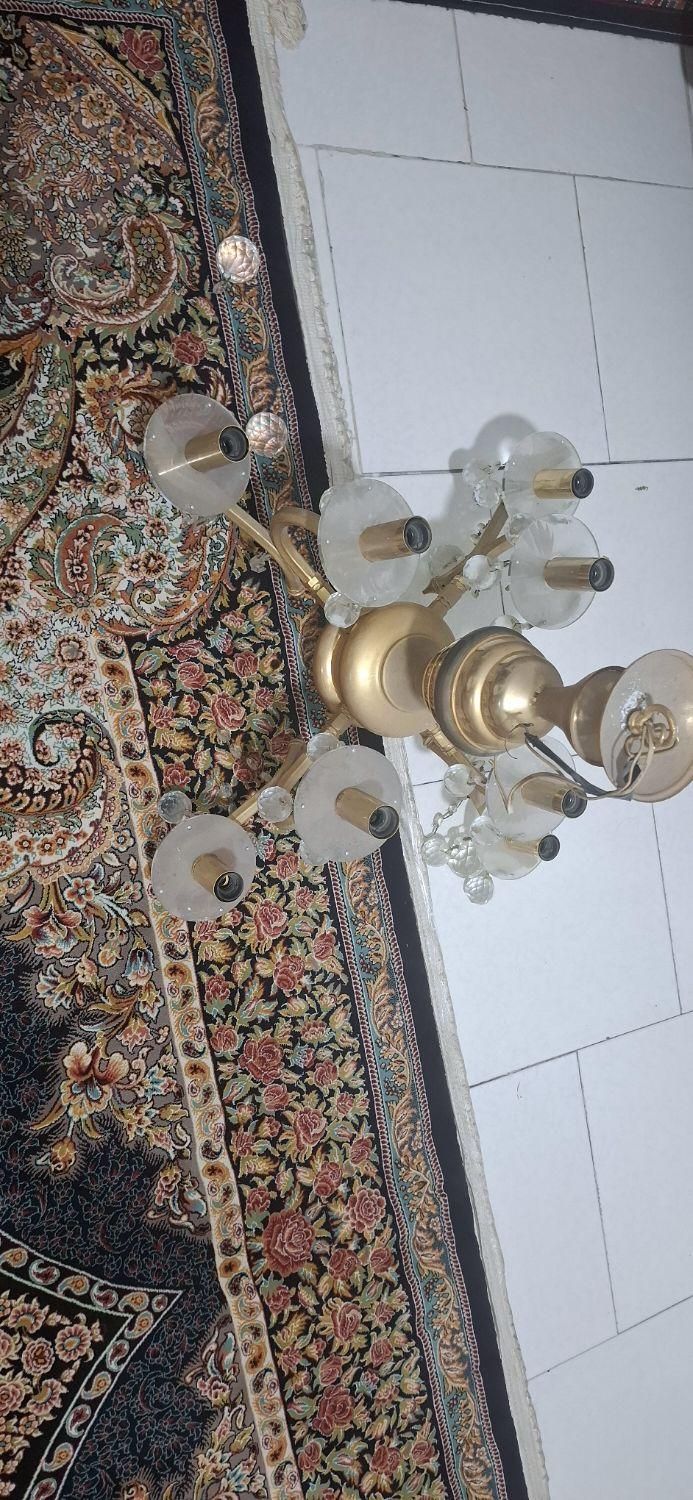 دوتا لوستر برنجی 4 شاخه 8 شعله|لوستر و چراغ آویز|کرج, شهرک اوج|دیوار