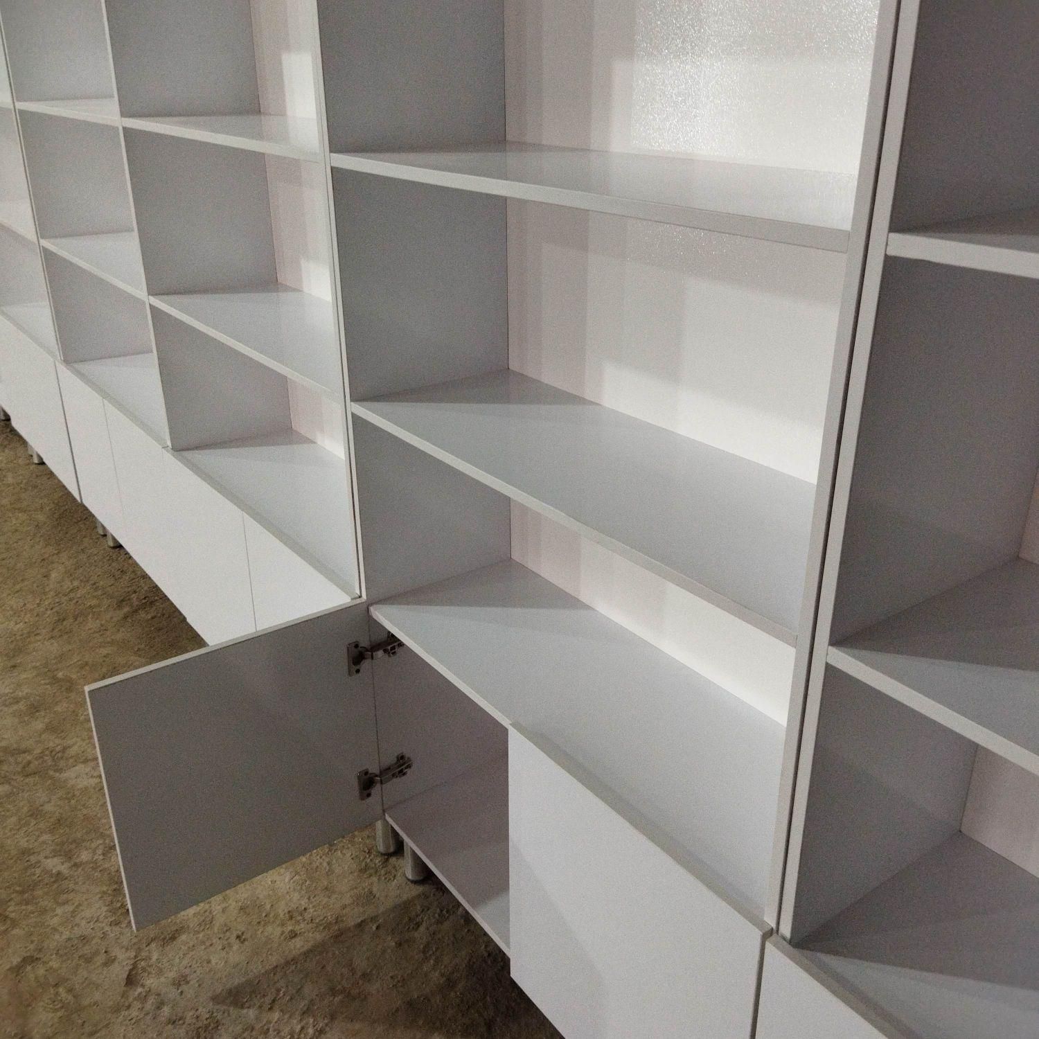 قفسه و میز پیشخوان|کتابخانه، شلف، قفسه‌های دیواری|محمدیه-قزوین, |دیوار