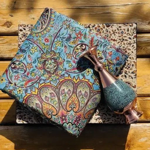 ست هدیه اداری ترمه و گلدان مس و فیروزه 20 با جعبه|صنایع دستی و سایر لوازم تزئینی|اصفهان, نقش جهان|دیوار