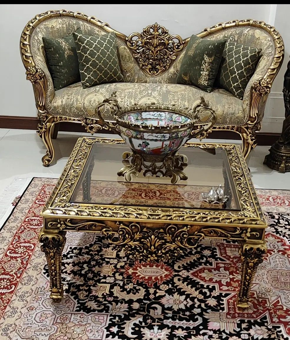 کاناپه ۳نفره قهوه خوری ومیز مستطیلی پرکار|مبلمان خانگی و میز عسلی|تهران, دروس|دیوار