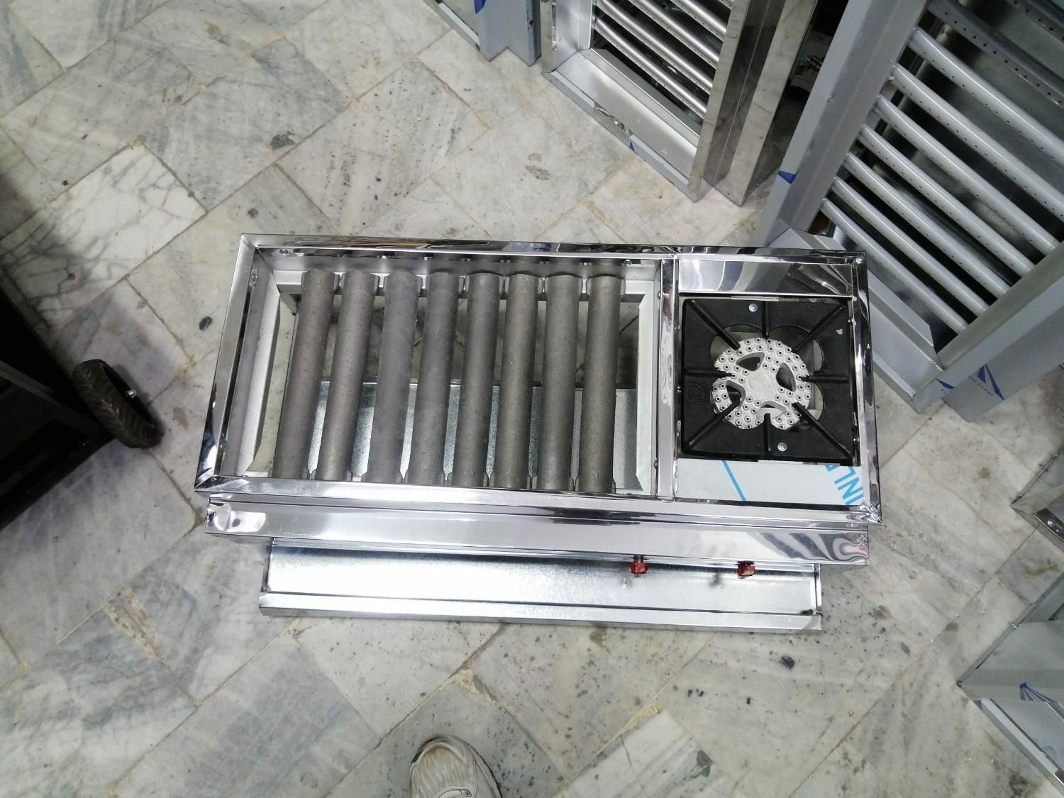 منقل گازی اجاق دار 35×80 کباب پزگازی پلوپز دار|اجاق گاز و لوازم برقی پختوپز|مشهد, فدک|دیوار