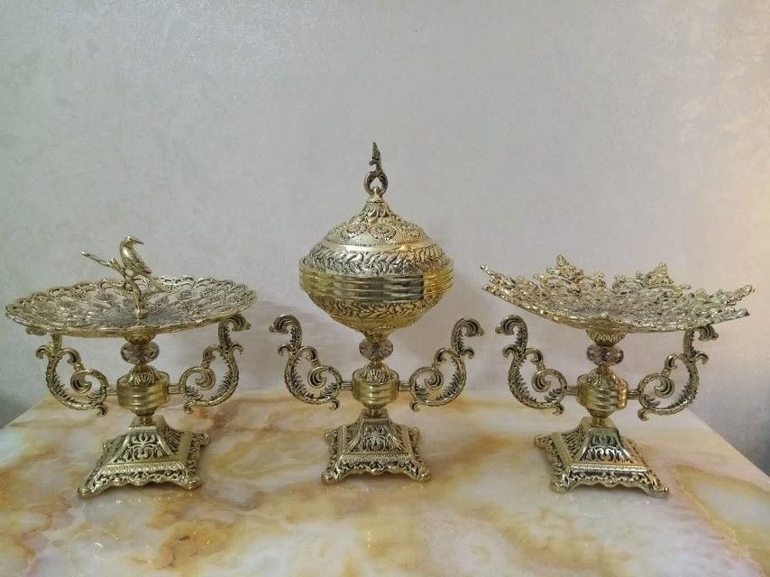 ظروف پذیرایی برنجی و آلیاژی کنارسالنی|صنایع دستی و سایر لوازم تزئینی|مشهد, جوادیه|دیوار