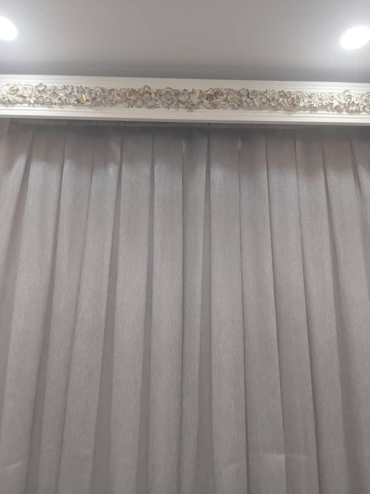 پرده پذیرایی همراه با زیرپرده وکتیبه اماده نصب|پرده، رانر، رومیزی|رشت, پارک شهر|دیوار