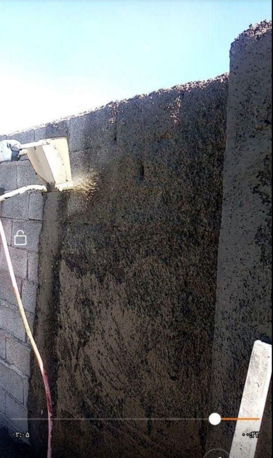 سیمان کاری با دستگاه بادی بدونه برق|خدمات پیشه و مهارت|همدان, |دیوار