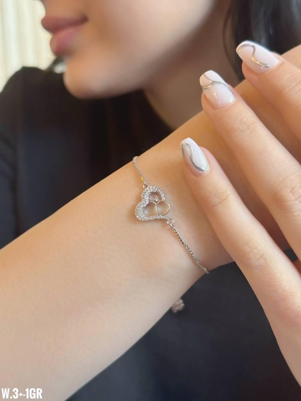 دستبند نقره قلب حلقه love ring بدون اجرت کارگاه|بدلیجات|تبریز, |دیوار