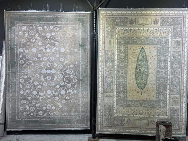 فرش پاریس نخ اکرولیک ۱۵۰۰شانه تقش افشان سبز|فرش|شیراز, شهرک سراج‎|دیوار