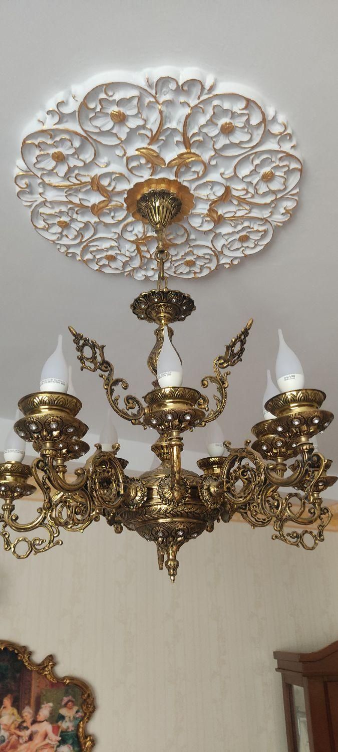 یک عدد لوستر برنزی ۱۰شاخه ، مجزا ، ۱۰شعله|لوستر و چراغ آویز|تهران, حکیمیه|دیوار