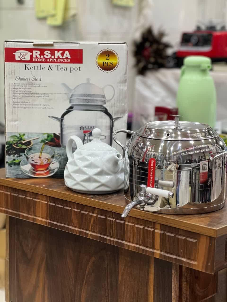 کتری قوری استیل کف چدن|قوری، کتری، قهوهساز دستی|قم, امامزاده ابراهیم|دیوار