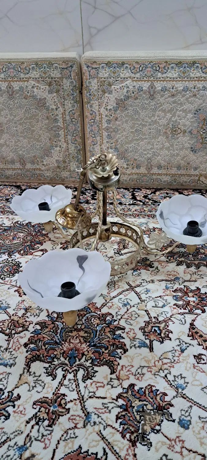 لوستر ۳شاخه ۲عدد|لوستر و چراغ آویز|کرج, شهرک پردیسان|دیوار
