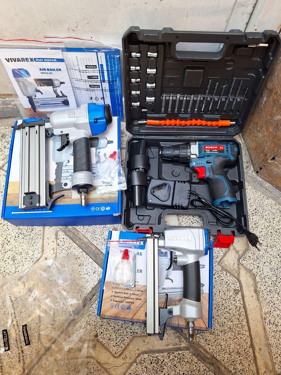 دلر دریل شارژی بوش میخکوب منگنه کوب ابزار ام دی اف|ابزارآلات|مشهد, طلاب|دیوار