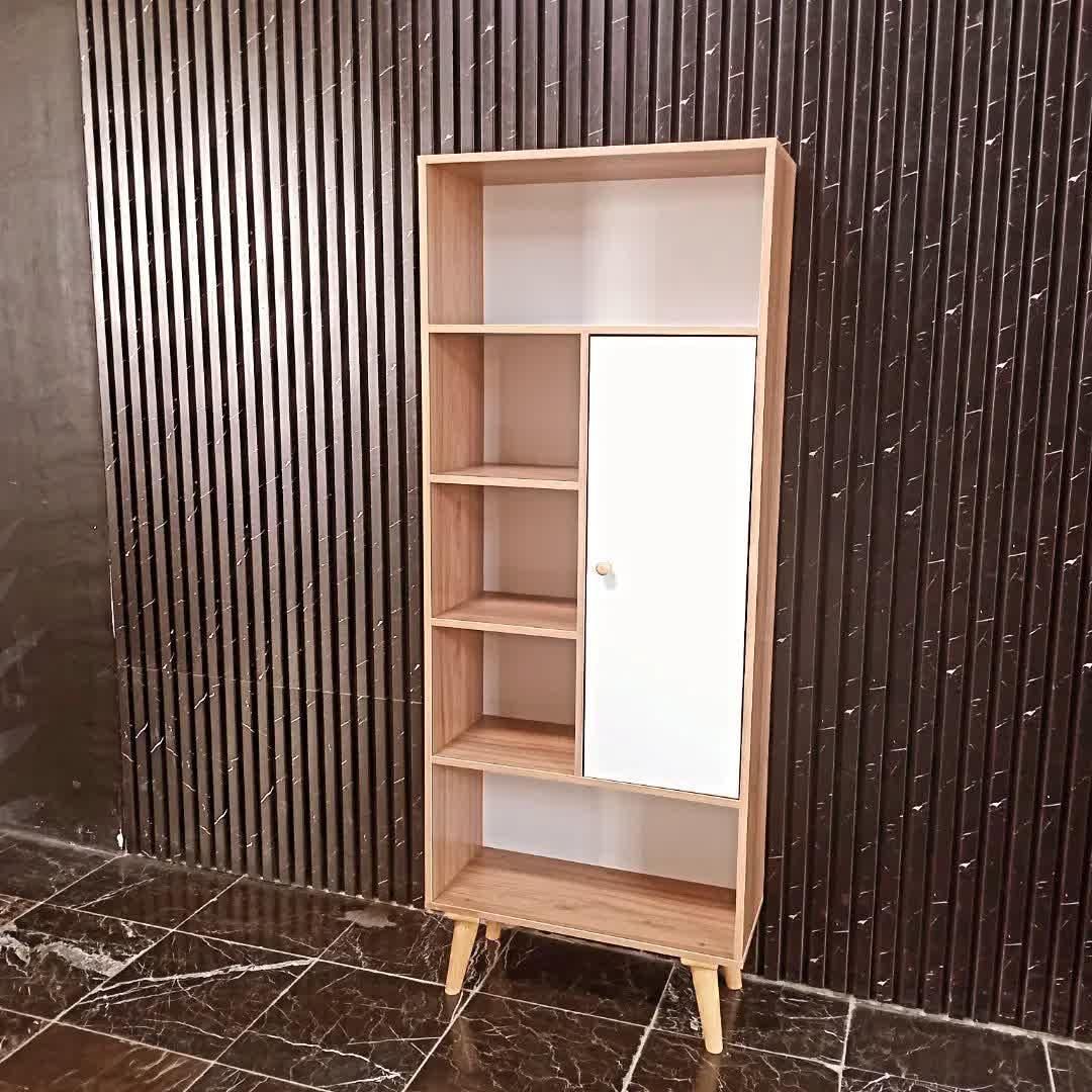 کتابخانه ویترین درب دار در رنگ‌بندی متنوع|کتابخانه، شلف، قفسه‌های دیواری|ری, ولی آباد|دیوار