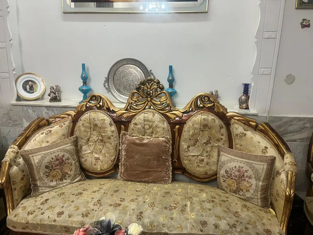 مبلمان ۹ نفره استیل به همراه میز جلو مبلی و عسلی|مبلمان خانگی و میز عسلی|محلات, |دیوار