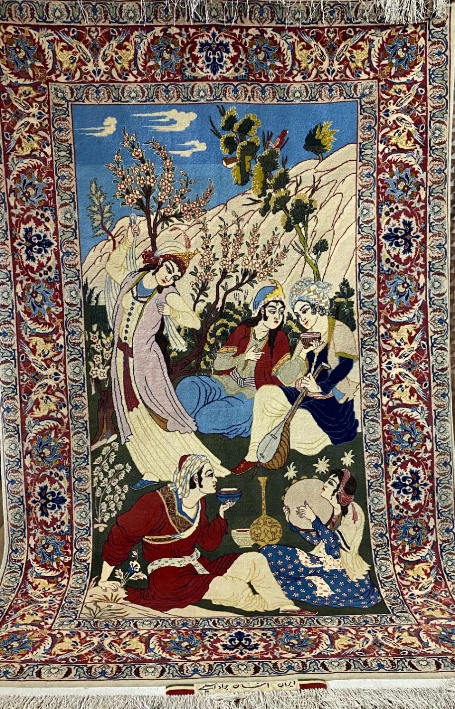 ذرع و نیم دستباف اصفهان تک خفت چله ابریشم مارکدا|فرش|تهران, افسریه شمالی|دیوار
