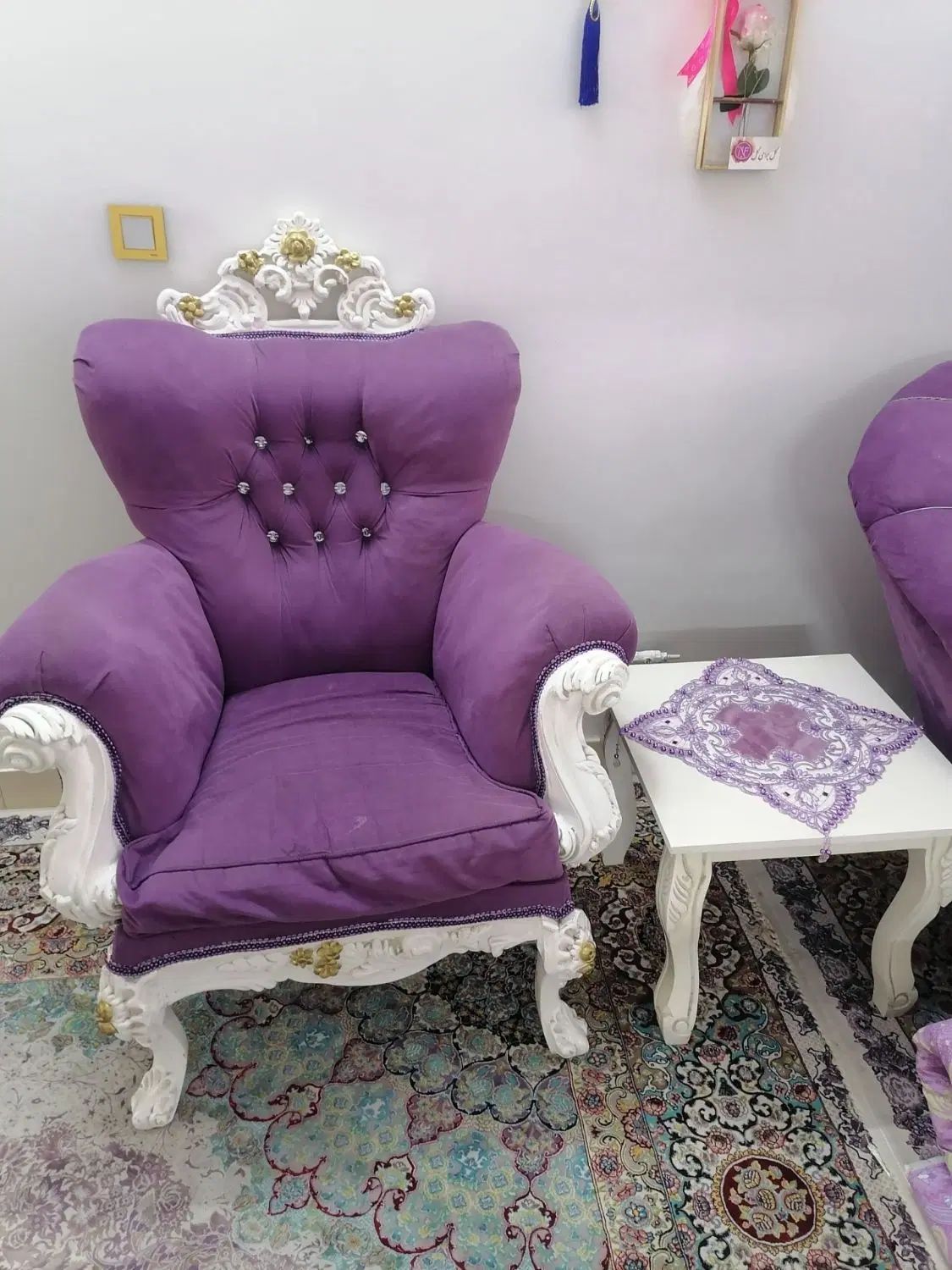 مبل 7نفره بنفش|مبلمان خانگی و میز عسلی|تهران, افسریه جنوبی|دیوار