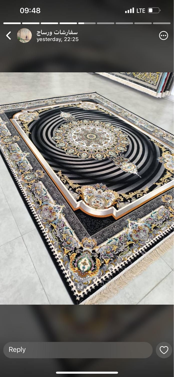 فرش ترنج و لَچَک رنگ سورمه ۷۰۰شونه تراکم۲۵۵۰|فرش|شیراز, رکن‌آباد|دیوار