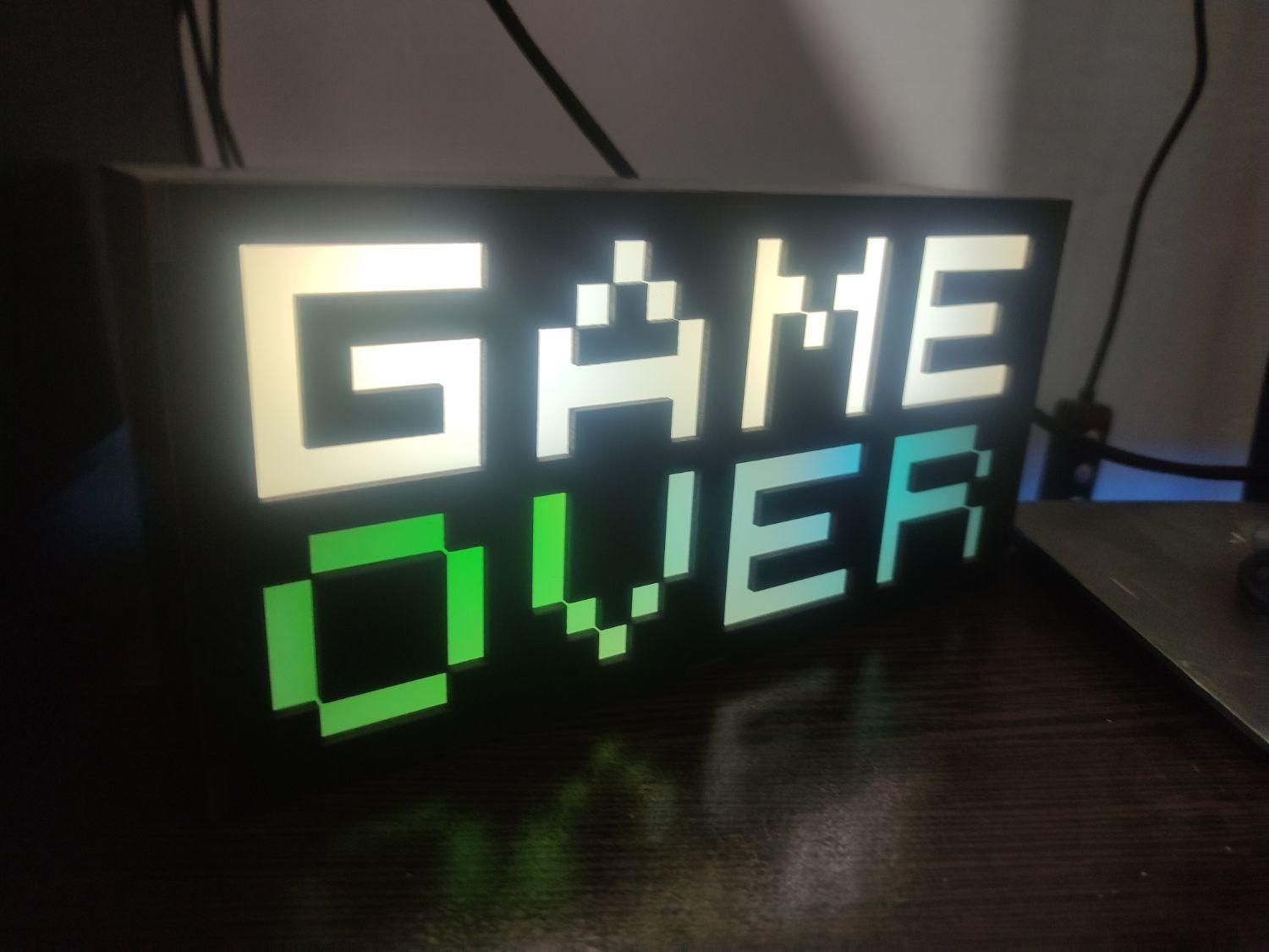 لوگو game over با نور های RGB|قطعات و لوازم جانبی رایانه|خرم‌آباد, |دیوار