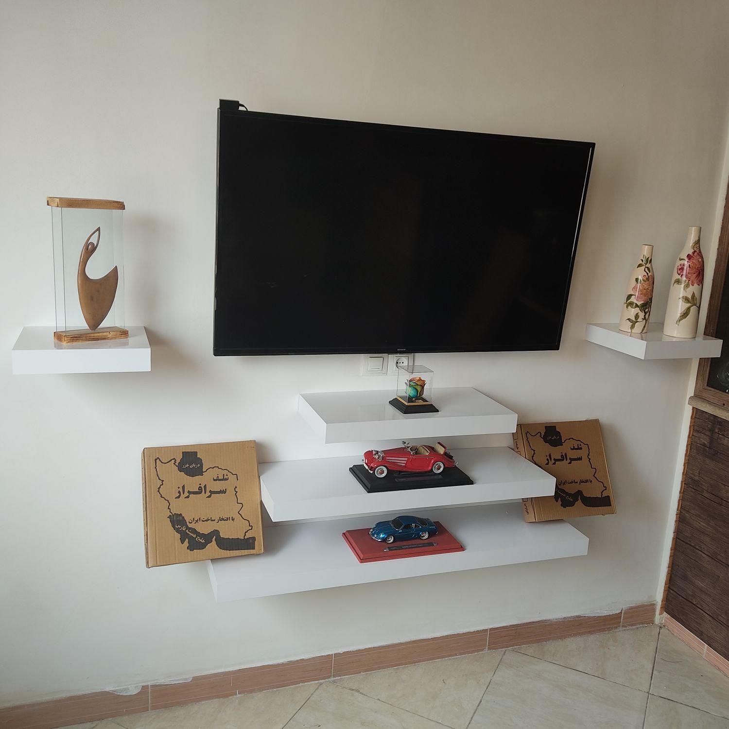 شلف مستحکم میز تلویزیون نصب دیواری/آذرخشop/براکت|کتابخانه، شلف، قفسه‌های دیواری|اندیشه, |دیوار