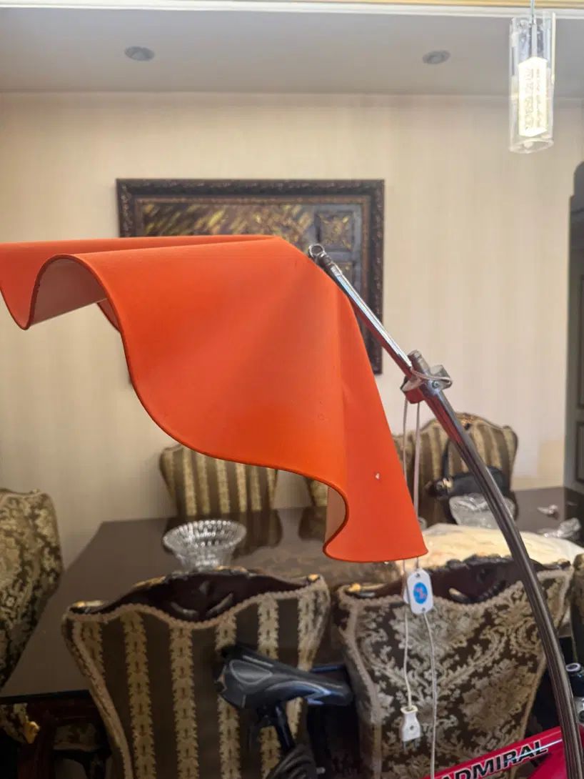 آباژور پایه کامل استیل کلاهک نارنجی|چراغ خواب و آباژور|تهران, شهر زیبا|دیوار