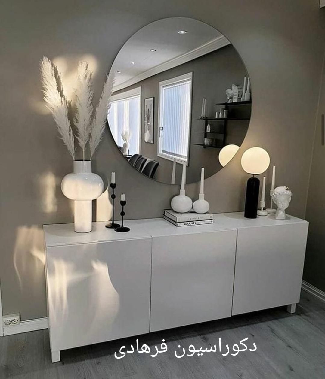ساخت سفارشی آینه کنسول تمام ام دی اف|بوفه، ویترین، کنسول|رشت, نظری|دیوار