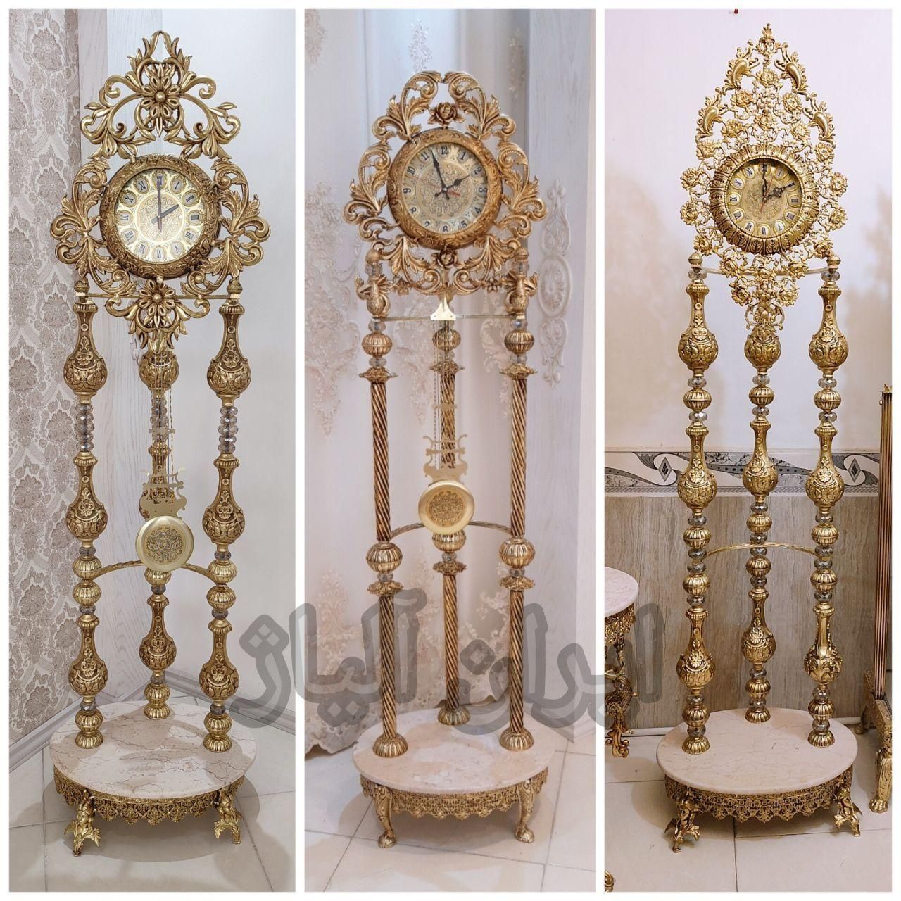 ساعت ایستاده کنارسالنی ویترینی ساعت طرح برنج|ساعت دیواری و تزئینی|مشهد, طلاب|دیوار