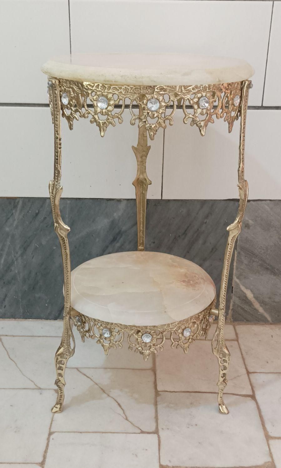 میز تلفن دو طبقه برنز میز برنجی|میز تلفن|اراک, |دیوار