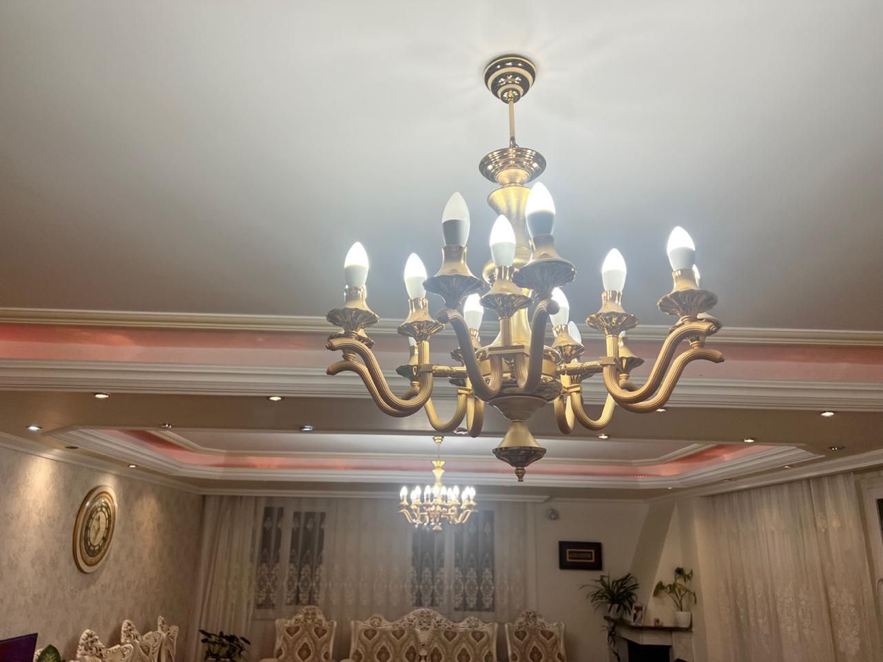 لوستر برنز|لوستر و چراغ آویز|تبریز, |دیوار