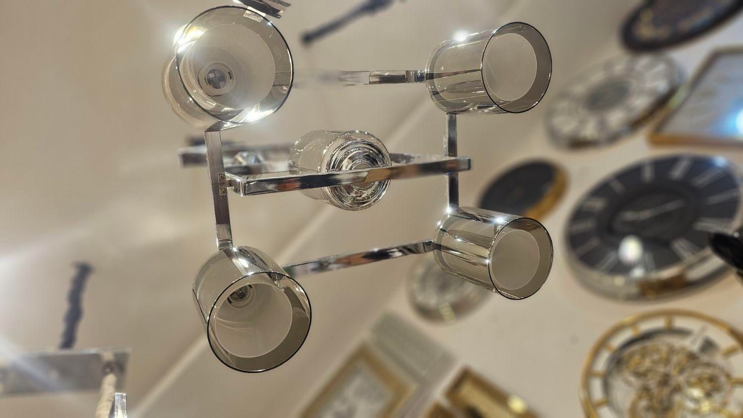 لوستر پنج شعله آبکاری برند شرکتی باضمانت آبکاری|لوستر و چراغ آویز|مشهد, توس (بلوار توس)|دیوار