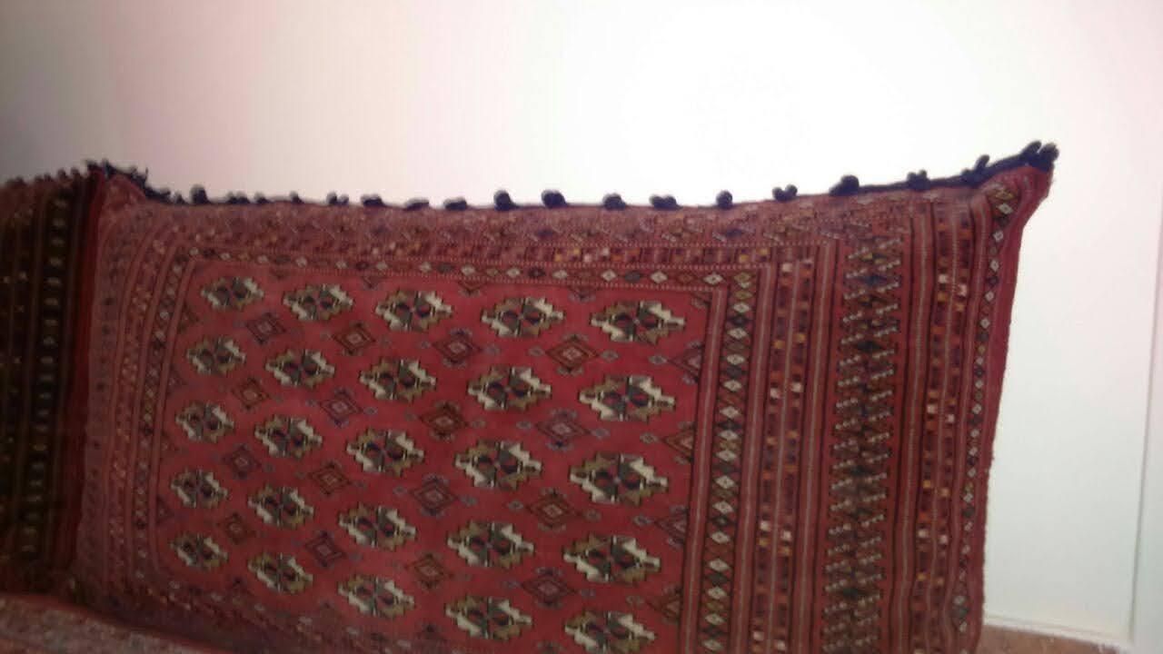 جفت پشتی دستبافت ترکمن اصل لاکی مسی بزرگ|پشتی|تهران, تهرانپارس شرقی|دیوار