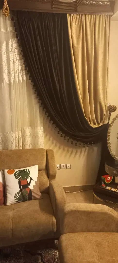 والان پرده مخمل قهوه ای دو تا|پرده، رانر، رومیزی|کرج, چهارصد دستگاه|دیوار