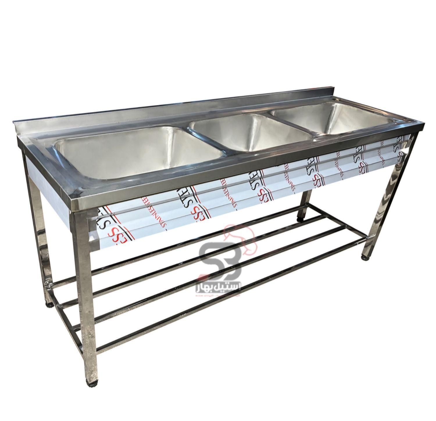 سینک صنعتی کابینتی ۱۲۰،۱۵۰،۱۹۰ سانتی/میزکار استیل|کافیشاپ و رستوران|مشهد, توس (بلوار توس)|دیوار