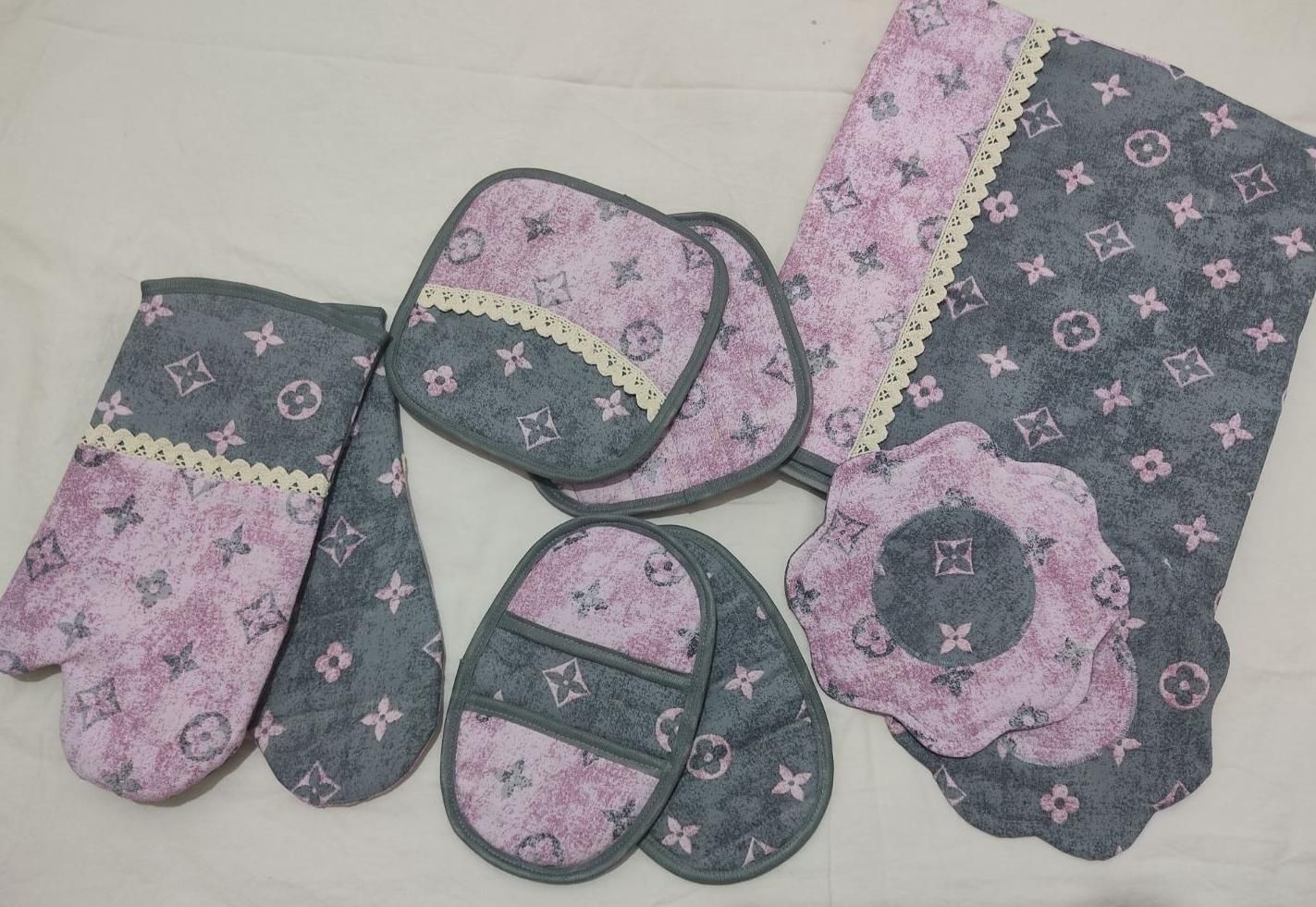 سرویس آشپزخانه دمکنی پیشبند و...|سفره، حوله، دستمال آشپزخانه|نیشابور, هفده شهریور|دیوار