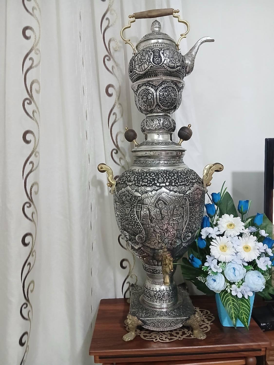 سماور تلفیق گل ومرغ وصورت|صنایع دستی و سایر لوازم تزئینی|اصفهان, سودان|دیوار