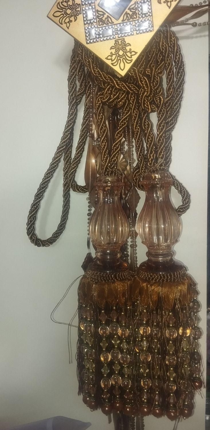 یک جفت آویز پرده کریستال درحد نوتمیز و سالم|پرده، رانر، رومیزی|تهران, افسریه شمالی|دیوار