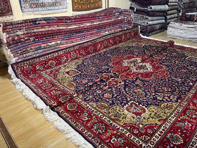 فرش جفت ۹ متری تبریز طرح کرمان قلم سورمه ای|فرش|تهران, سلسبیل جنوبی|دیوار