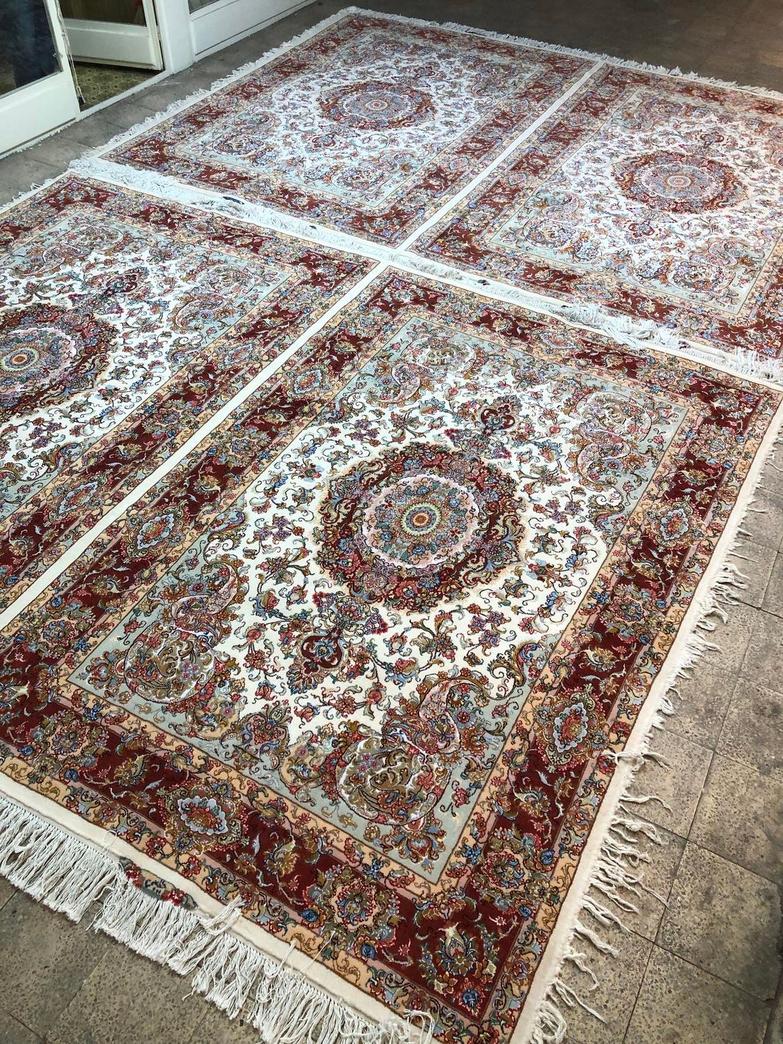 ۲جفت فرش دستباف۶متری نقشه خطیبی(سفارشی)رج۳۰،مرینوس|فرش|تبریز, |دیوار