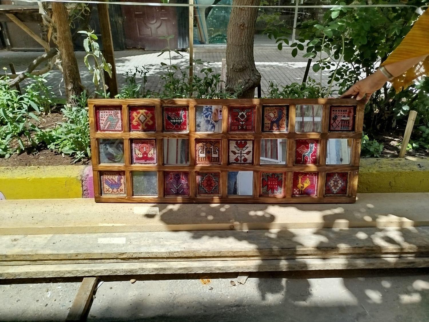 قاب آینه گلیم فرش ورنی|تابلو، نقاشی، عکس|شاهین‌شهر, طالقانی|دیوار