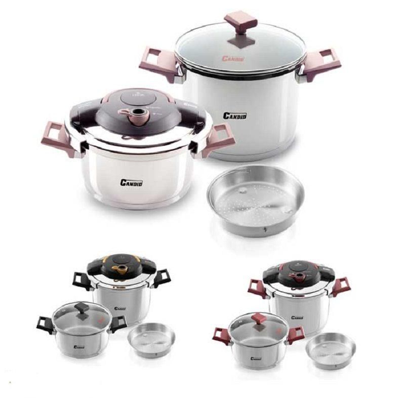 زودپز4کاره قابلمه بزرگ سوپاپ دارپیرکس کف چدن استیل|ظروف پخت‌وپز|یزد, |دیوار