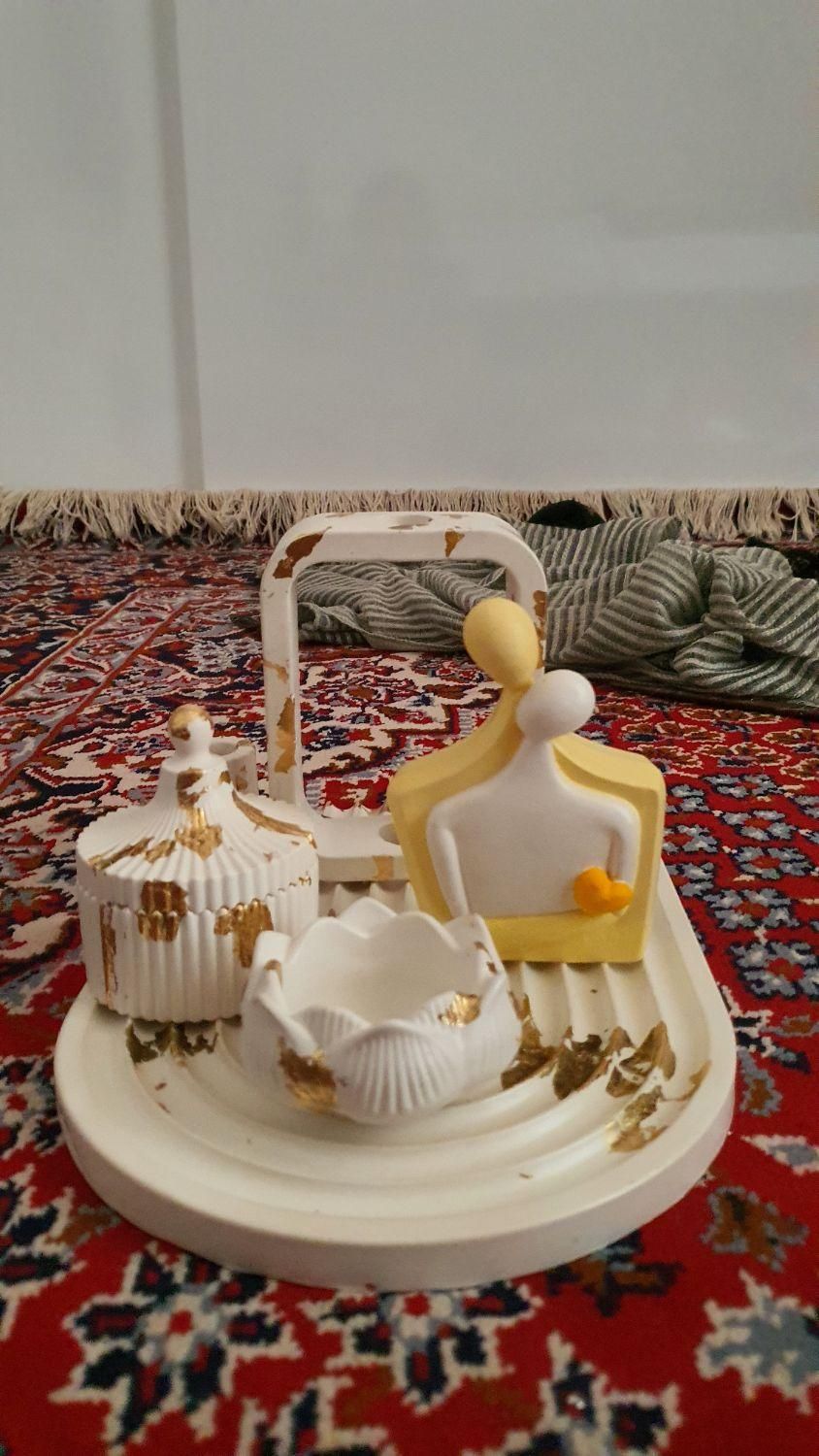 ست دکوری  کار شده با ورق طلا|مجسمه، تندیس، ماکت|سبزوار, توحیدشهر|دیوار