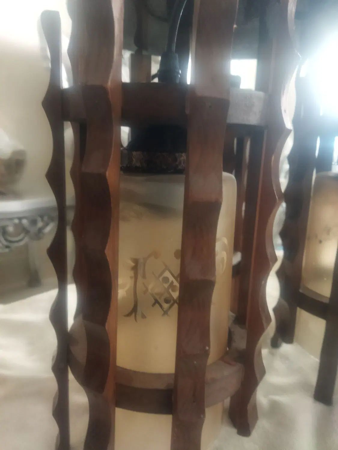دوجفت لوستر آبشاری چوب|لوستر و چراغ آویز|اصفهان, احمدآباد|دیوار