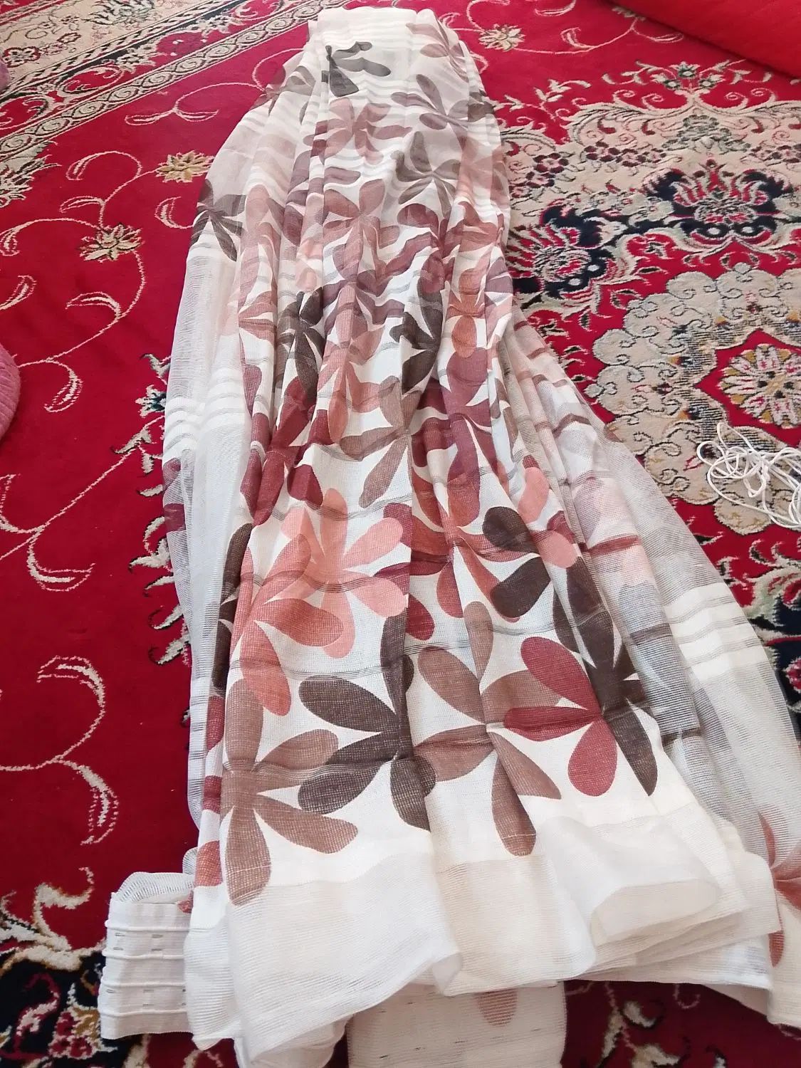 پرده حریر ساده و گلدار|پرده، رانر، رومیزی|مشهد, کشاورز|دیوار