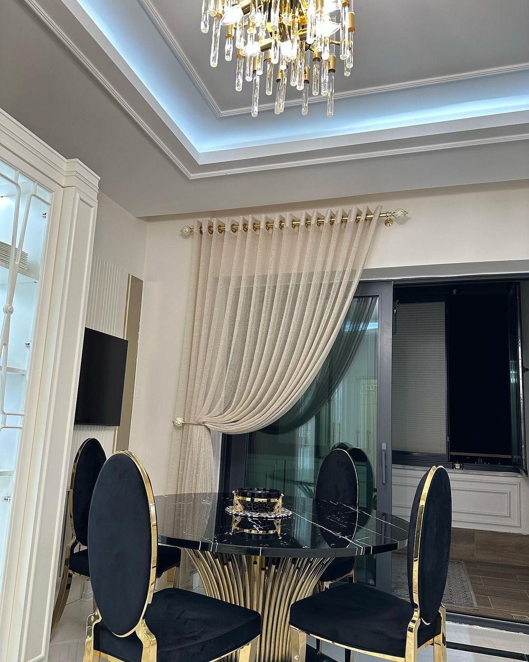 پرده ساده شاین حریر لمه کرپ کتان|پرده، رانر، رومیزی|تبریز, |دیوار