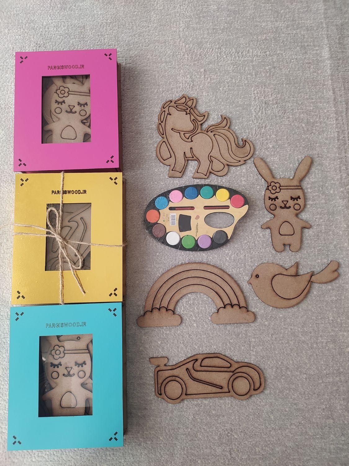 پک نقاشی کودک اکسسوری چوبی|اسباب‌بازی بچه|شیراز, شهرک گلدشت حافظ‎|دیوار