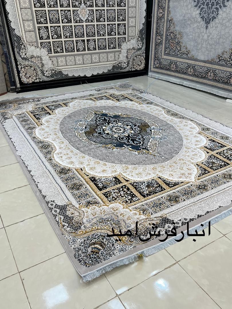 طرح مانلی‌نقره‌ای ۱۵تخته اک اک|فرش|اصفهان, آبشار|دیوار