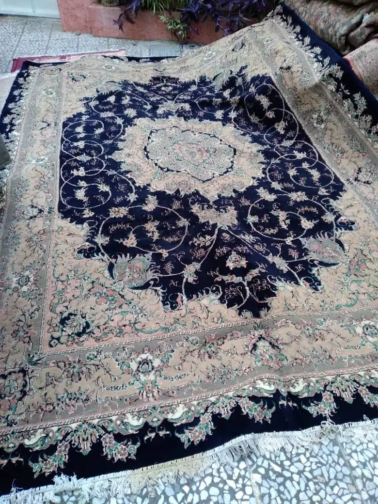 فرش ۹ متری ماشینی سرمه ایی|فرش|رشت, پارک شهر|دیوار